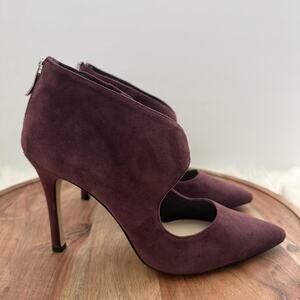BCBGeneration Shoes Womens Size 7.5 Burgundy Suede Cutout Pointed Toe Stiletto